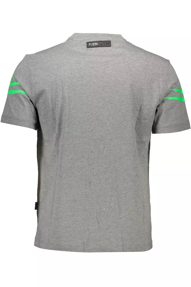 Gray Cotton Men T-Shirt Plein Sport