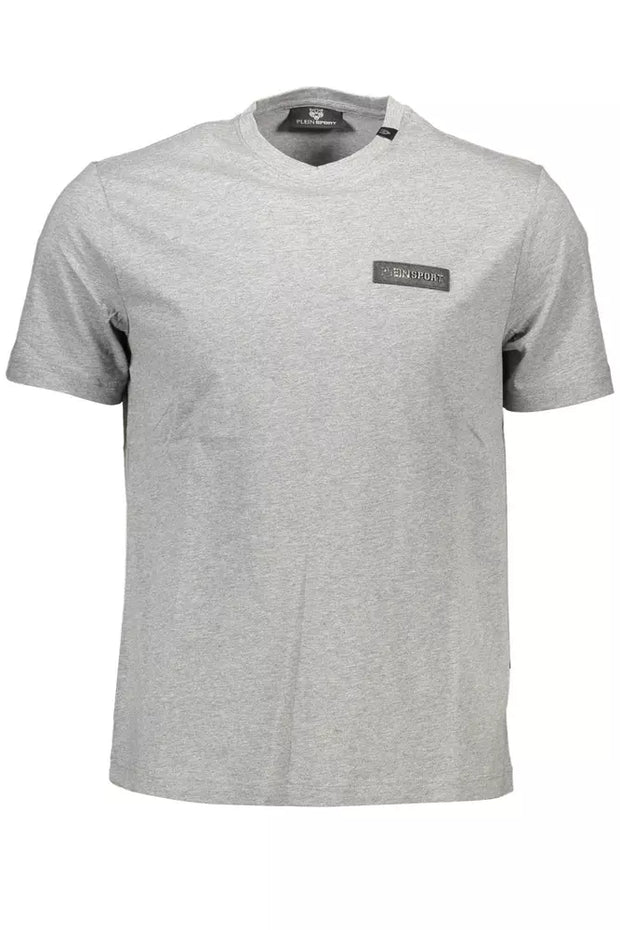 Gray Cotton Men T-Shirt Plein Sport