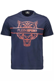 Blue Cotton Men T-Shirt Plein Sport