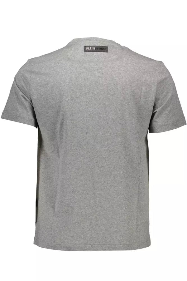 Gray Cotton Men T-Shirt Plein Sport