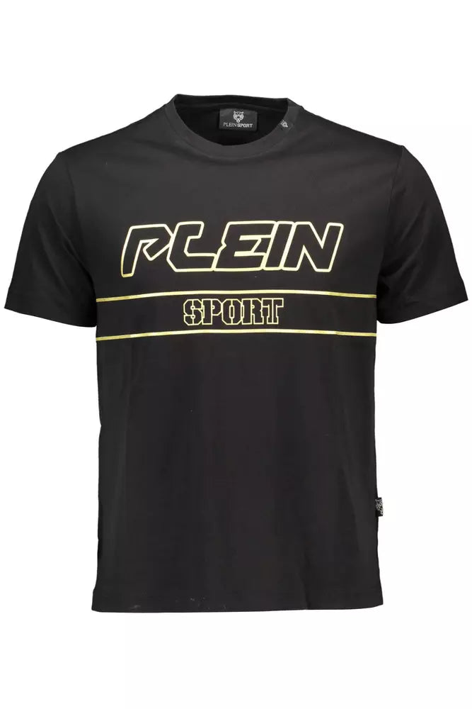 Black Cotton Men T-Shirt Plein Sport