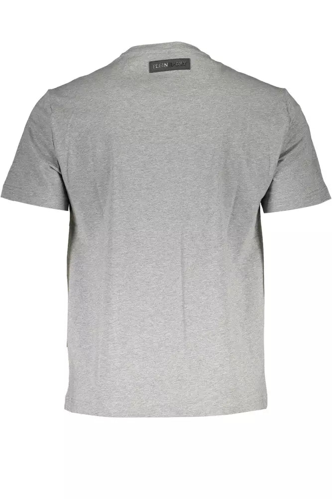 Gray Cotton Men T-Shirt Plein Sport