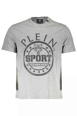 Gray Cotton Men T-Shirt Plein Sport