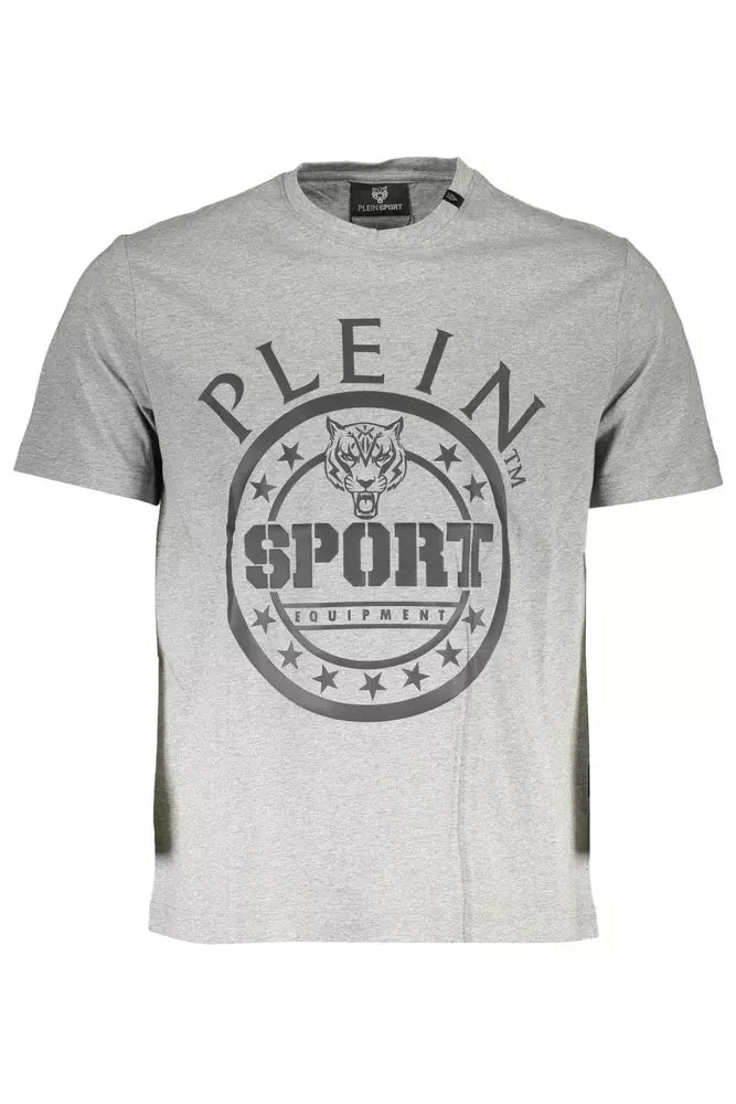 Gray Cotton Men T-Shirt Plein Sport