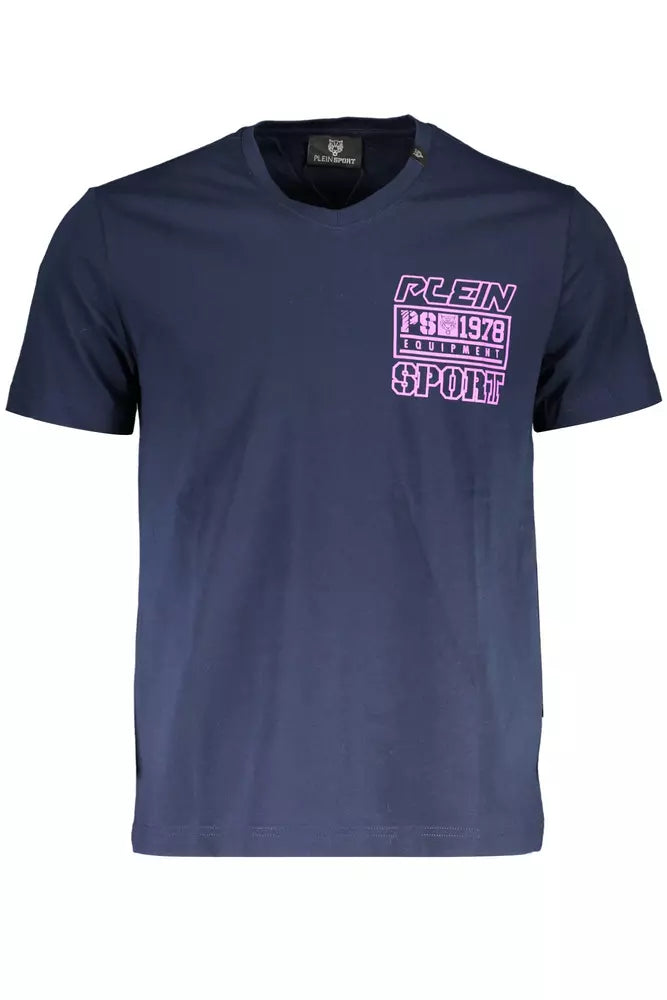 Blue Cotton Men T-Shirt Plein Sport