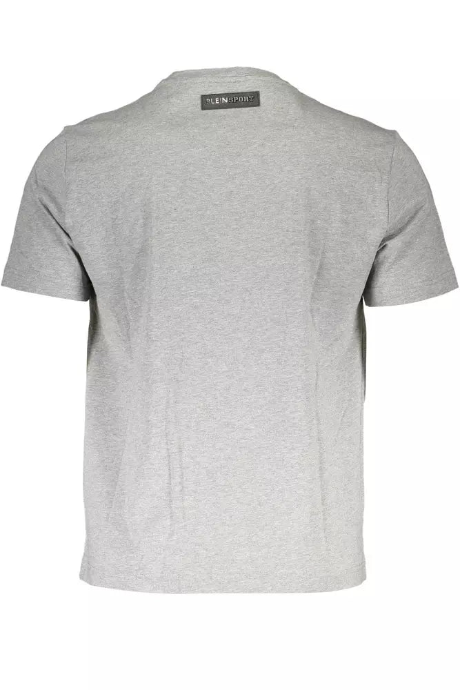 Gray Cotton Men T-Shirt Plein Sport