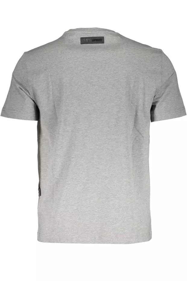 Gray Cotton Men T-Shirt Plein Sport