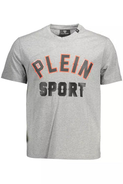 Gray Cotton Men T-Shirt Plein Sport