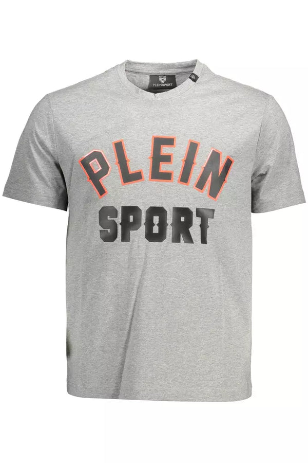 Gray Cotton Men T-Shirt Plein Sport