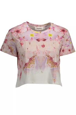 Pink Cotton Women Top Desigual