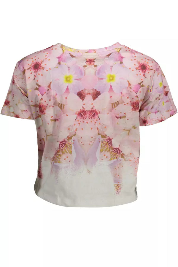 Pink Cotton Women Top Desigual