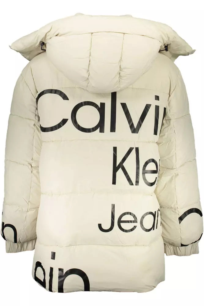 Beige Polyester Men Jacket Calvin Klein