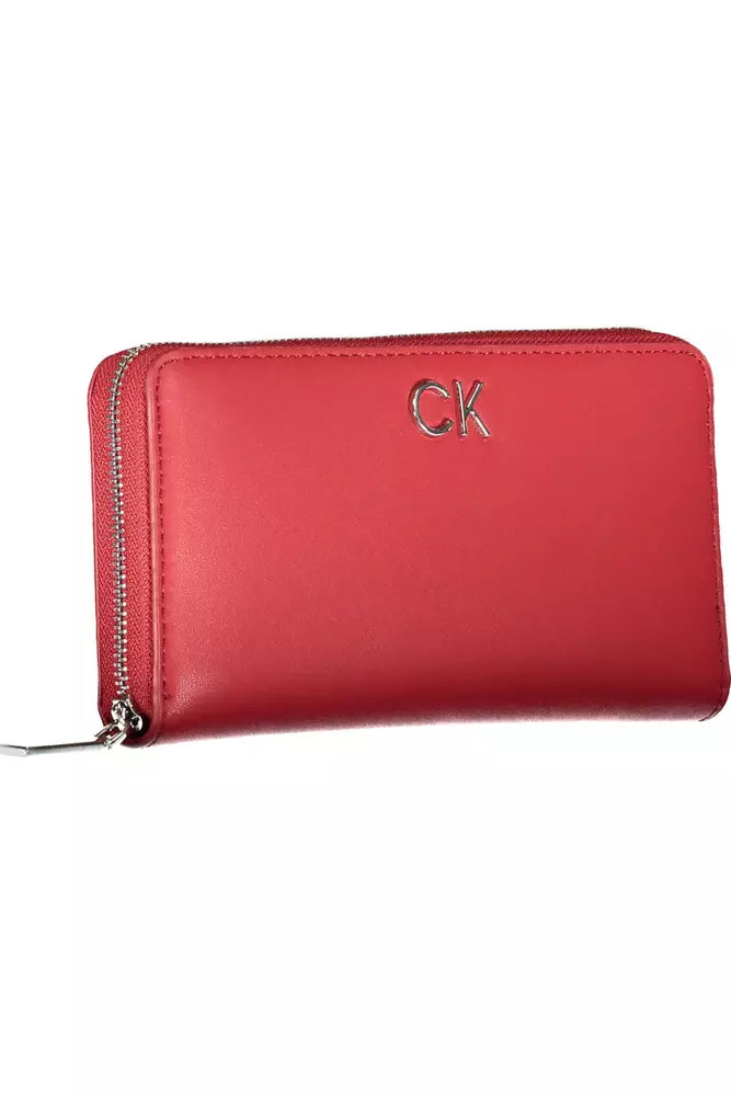 Red Polyethylene Women Wallet Calvin Klein