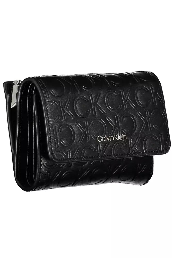 Elegant Black Polyethylene Wallet with RFID Blocker Calvin Klein