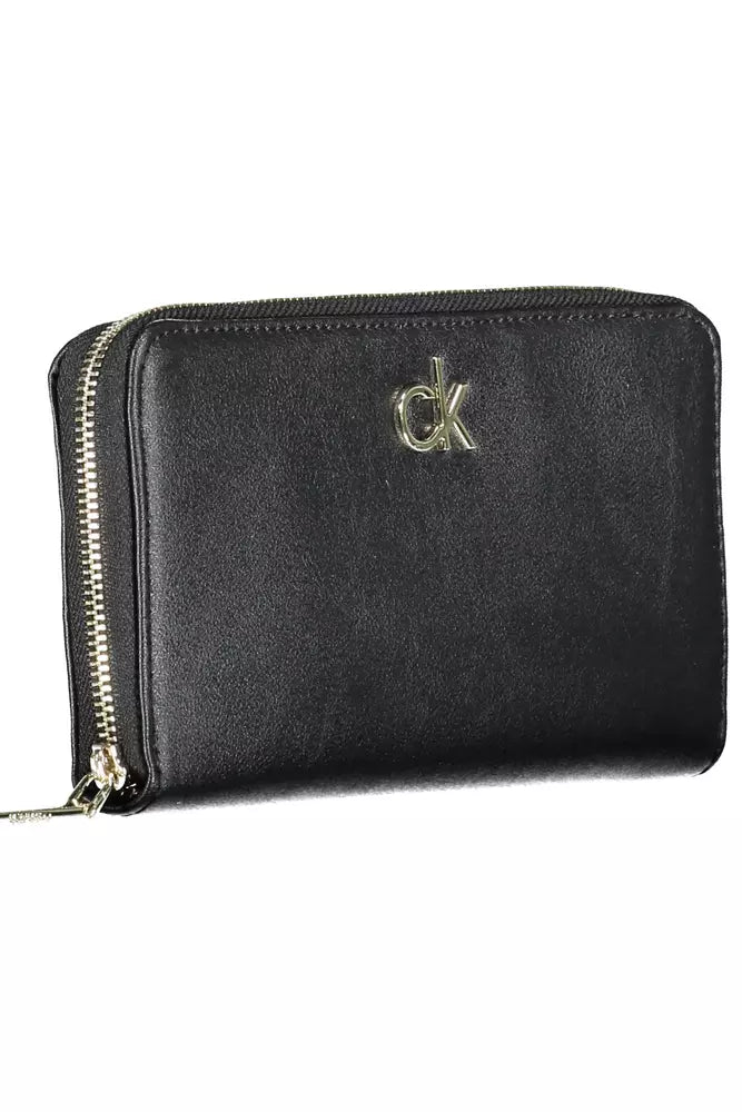 Black Polyvinylchloride Women Wallet Calvin Klein