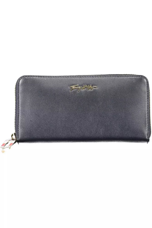 Blue Leather Women Wallet Tommy Hilfiger