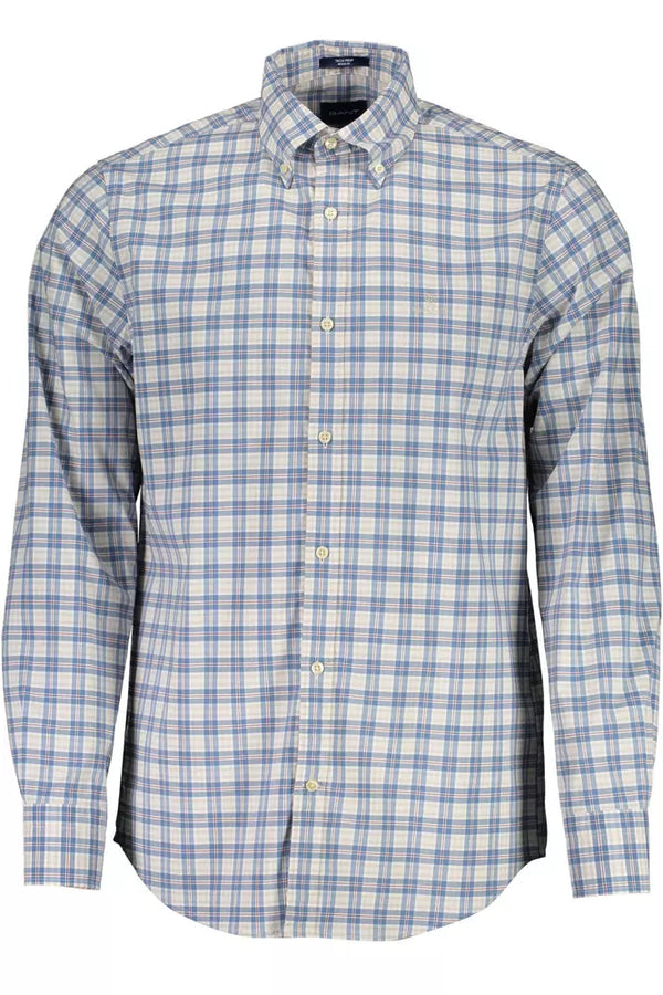 Blue Cotton Men Shirt Gant