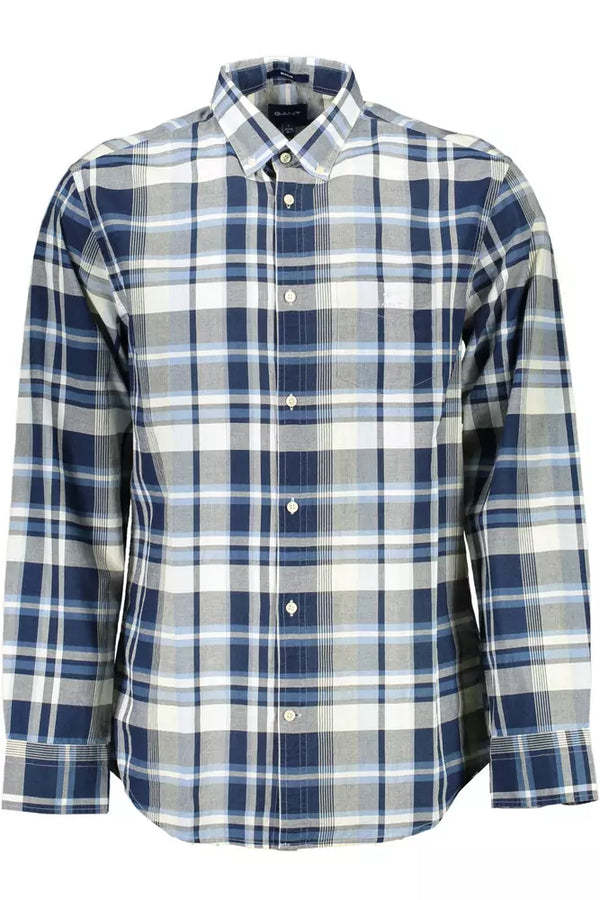 Blue Cotton Men Shirt Gant