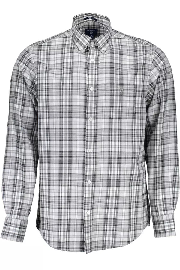 Gray Cotton Men Shirt Gant