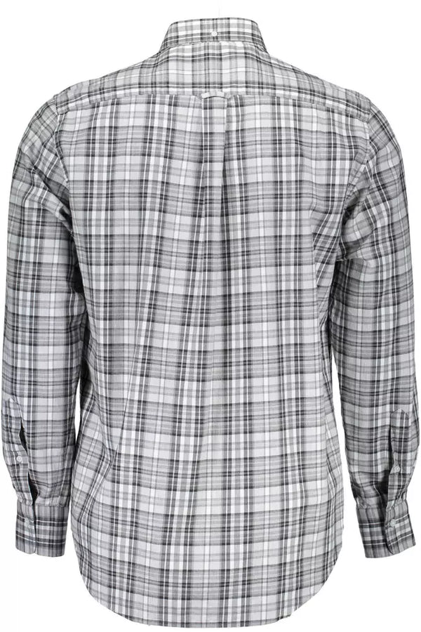 Gray Cotton Men Shirt Gant