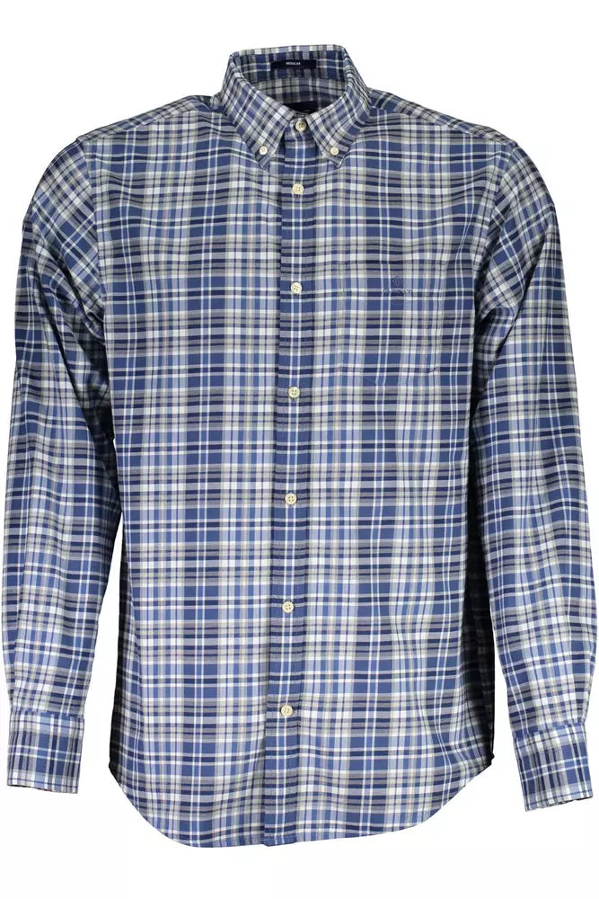 Blue Cotton Men Shirt Gant