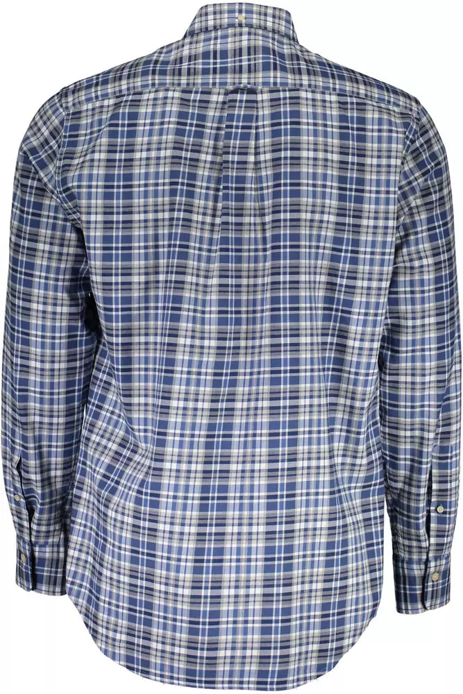 Blue Cotton Men Shirt Gant