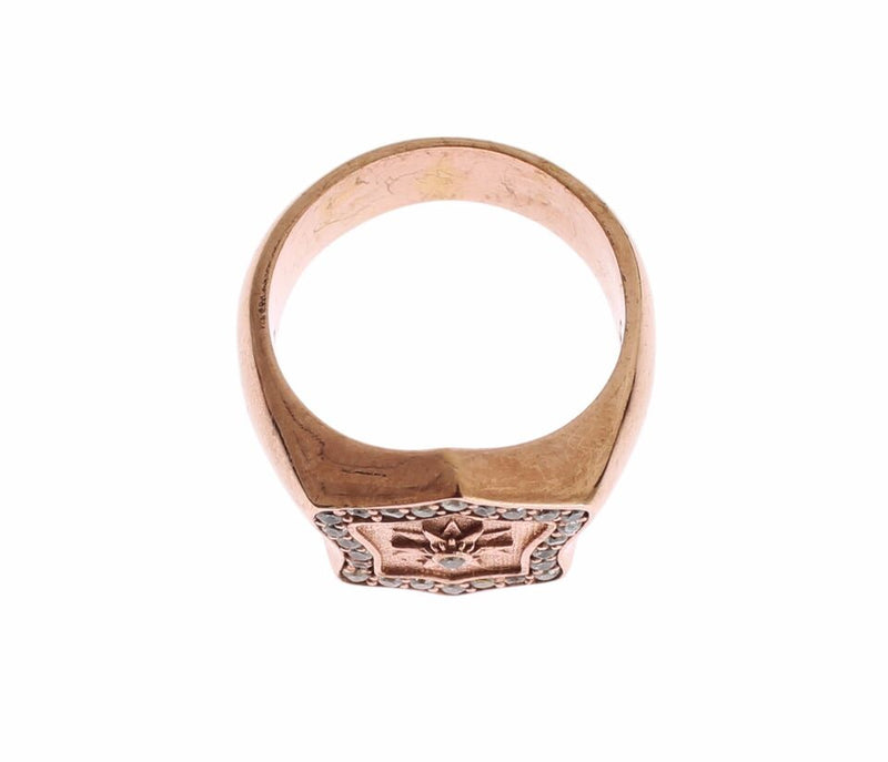 Chic Pink Gold Plated Sterling Silver Ring Nialaya