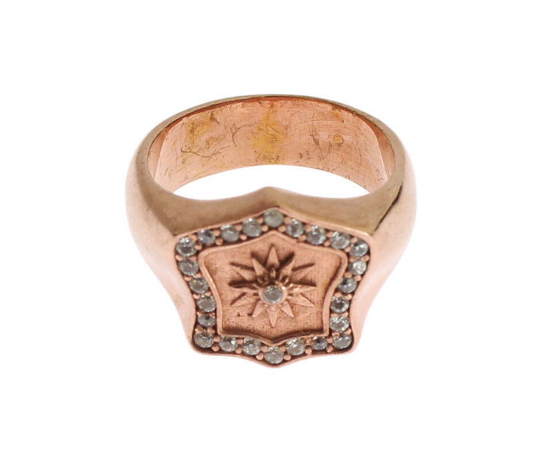 Chic Pink Gold Plated Sterling Silver Ring Nialaya