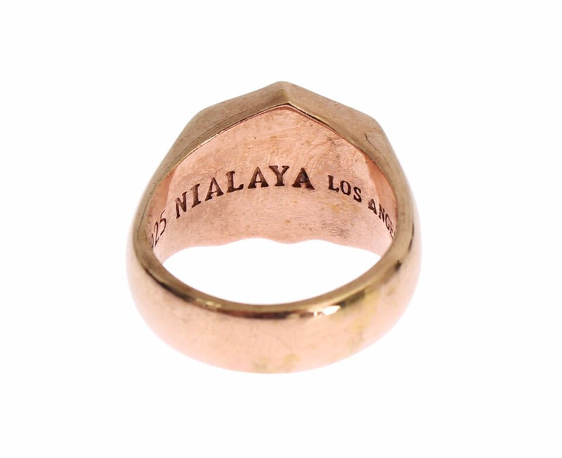 Chic Pink Gold Plated Sterling Silver Ring Nialaya