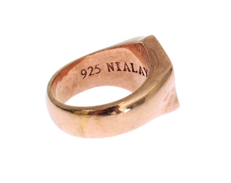 Chic Pink Gold Plated Sterling Silver Ring Nialaya