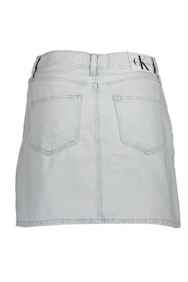 Light Blue Cotton Women Skirt Calvin Klein