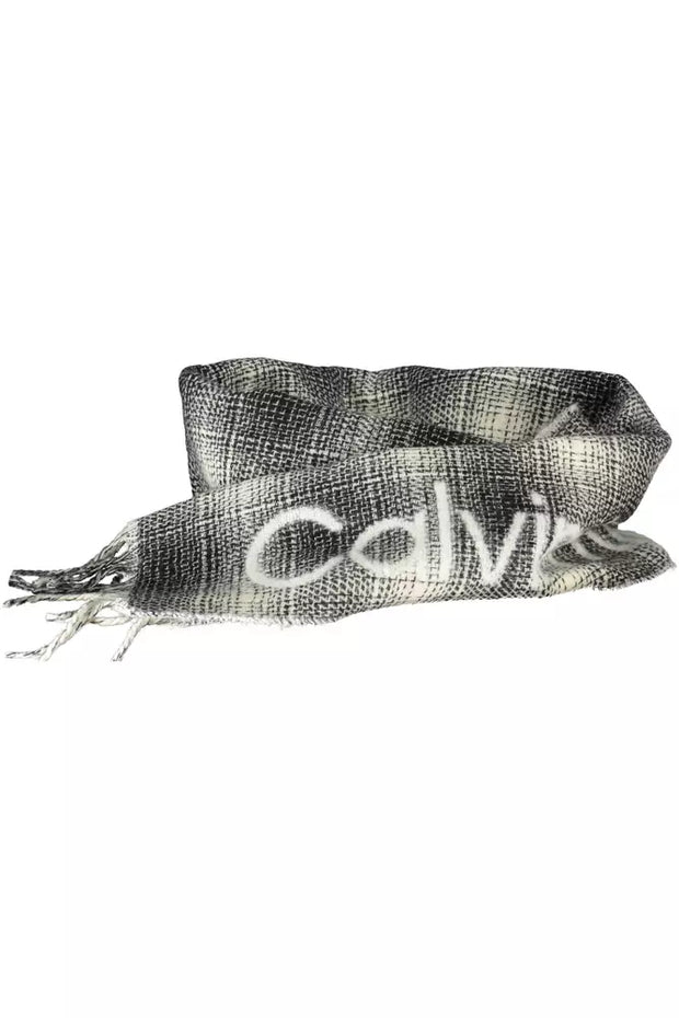 White Wool Men Scarf Calvin Klein