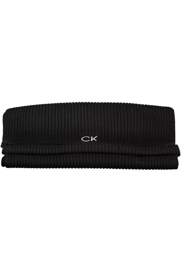 Black Cotton Men Scarf Calvin Klein