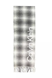 White Wool Men Scarf Calvin Klein