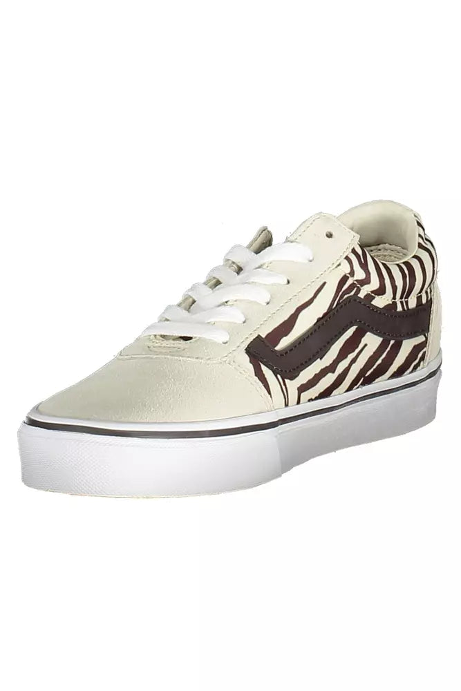 Beige Leather Women Sneaker Vans