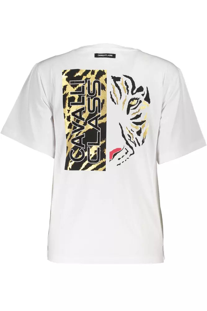 White Cotton Women T-Shirt Cavalli Class