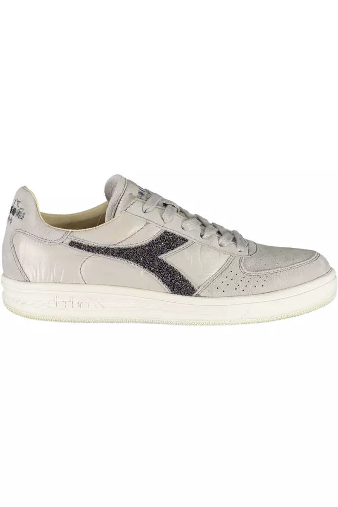 Gray Leather Women Sneaker Diadora