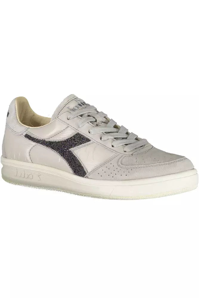 Gray Leather Women Sneaker Diadora