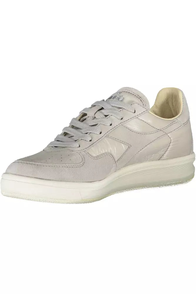 Gray Leather Women Sneaker Diadora