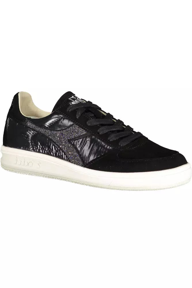 Black Leather Women Sneaker Diadora