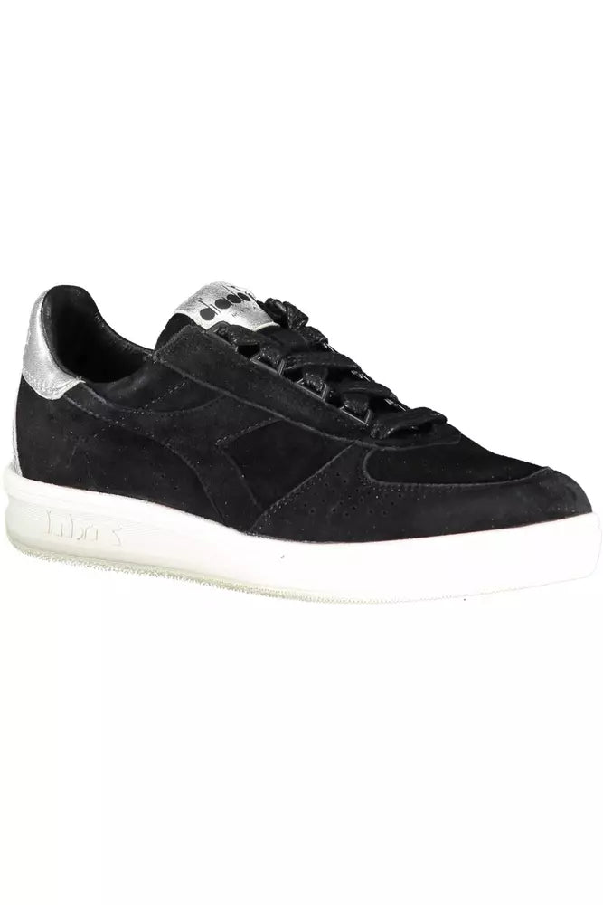 Black Leather Women Sneaker Diadora