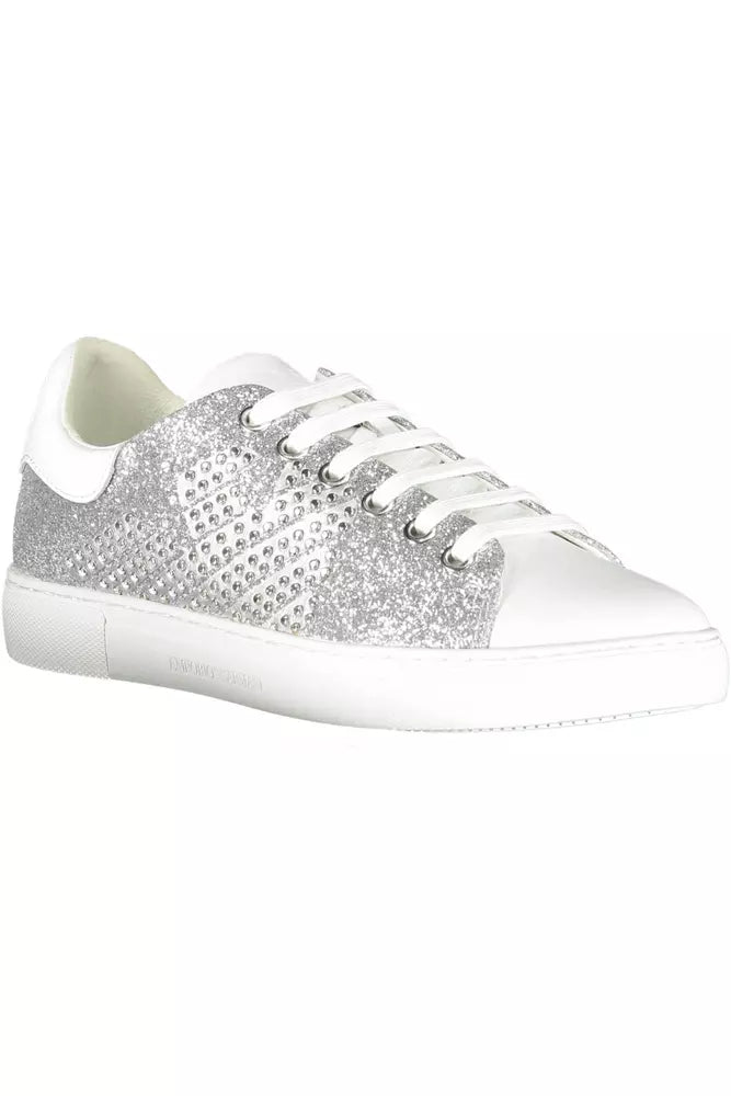 Silver Polyester Women Sneaker Emporio Armani