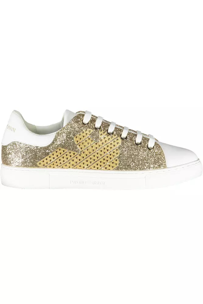 Gold Polyester Women Sneaker Emporio Armani