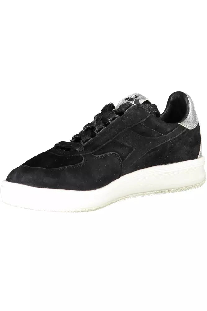 Black Leather Women Sneaker Diadora