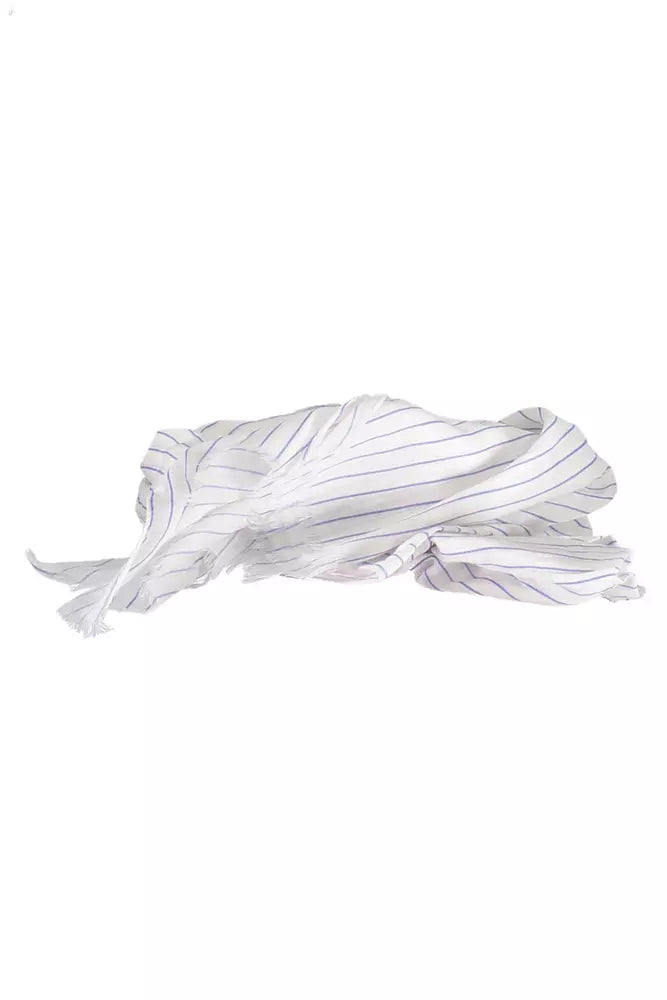 White Cotton Men Scarf Gant