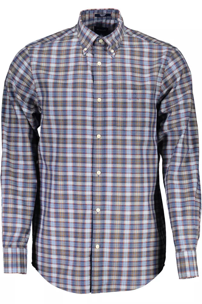 Blue Cotton Men Shirt Gant