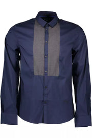 Blue Cotton Men Shirt Guess Jeans