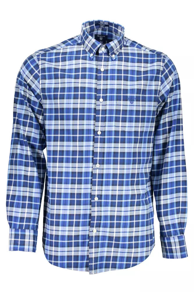 Blue Cotton Men Shirt Gant