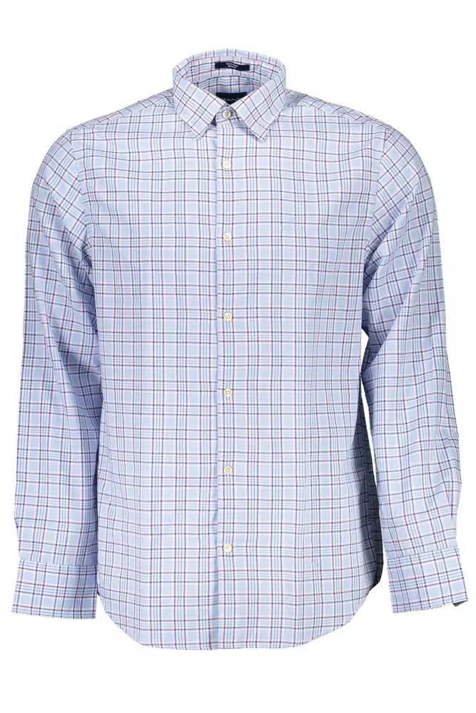 Light Blue Cotton Men Shirt Gant