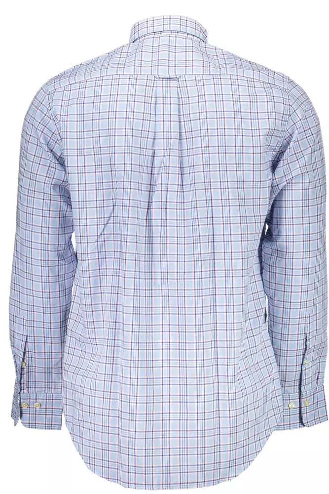 Light Blue Cotton Men Shirt Gant